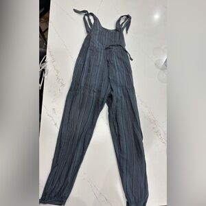 EARTHBOUND Blue and Black Striped Jumpsuit